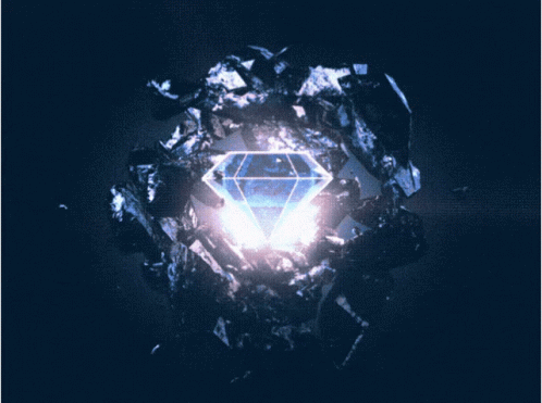 a diamond being surrounded by rubble or rubble