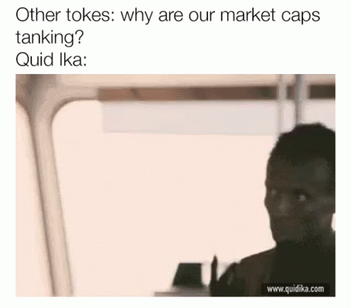 a man standing inside an open door and the words'other toks why are our market caps?'on his t - shirt