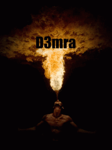 a picture of the silhouette of a man facing the sky with the word d3mra above it