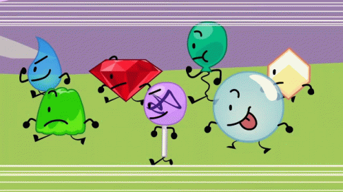 cartoon characters holding a bunch of colorful balloons