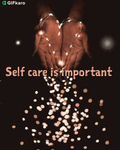 an advertit of self care is important on a black background