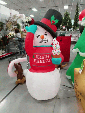 some animated figures are all dressed up like snowmen