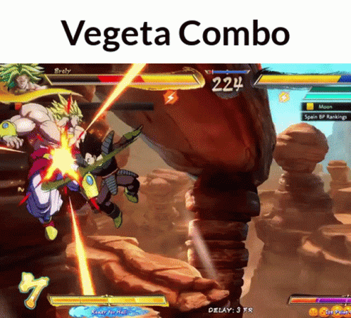 a video game screen showing an image of a vegeta combbo