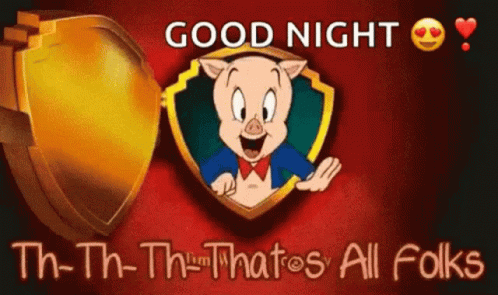 a cartoon character is saying good night to the animals