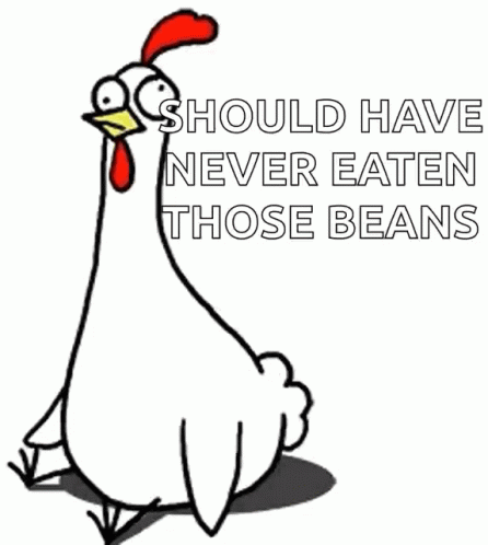 a cartoon hen with text over it and an image of a blue ribbon on the bottom corner