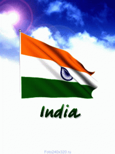 india flag with clouds in the background