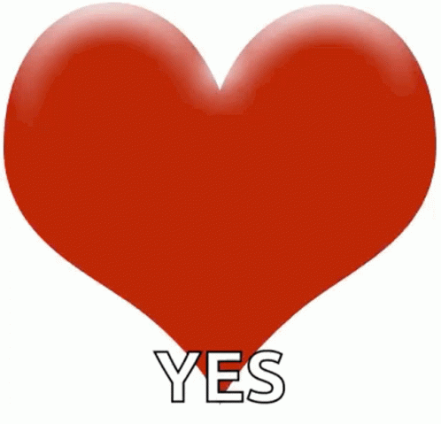 the word yes in a blue heart