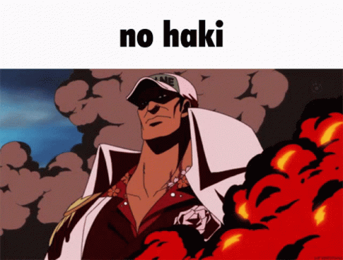 an animation of a man with an expression that says no haki
