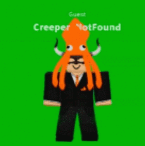 an animation of a green screen octo in suit
