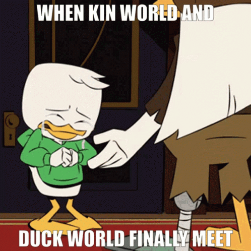 a cartoon with an image of a duck trying to cut someone's teeth