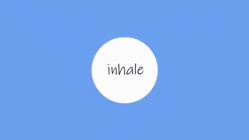 a round shape with the word inhale written on it