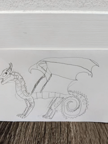 an image of a hand drawing of a dragon