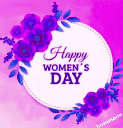 a pink picture with a happy women's day tag