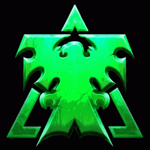 green digital art depicting a strange shape with arrows