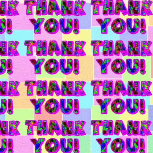 a colorful thank pattern with the words thank you