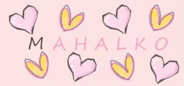heart shapes are shown in blue and pink on this greeting