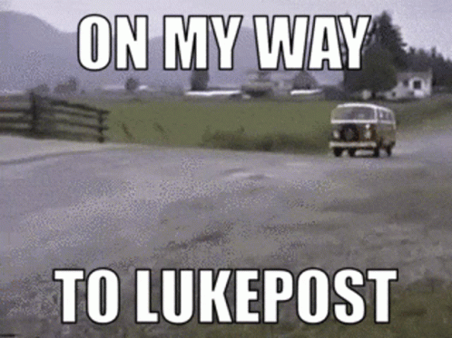 an old pograph has the words on my way to lukepost