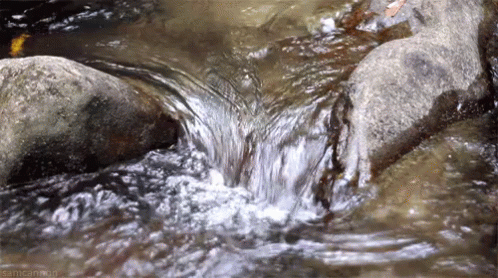 the image has been altered to show how rocks are melted into water