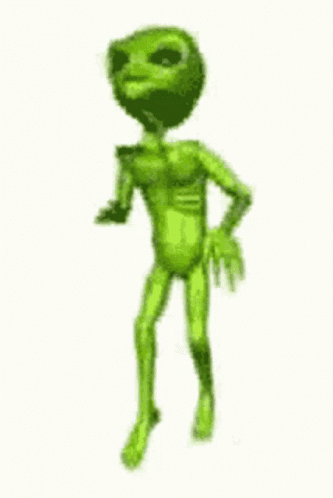 this is an image of a green alien character