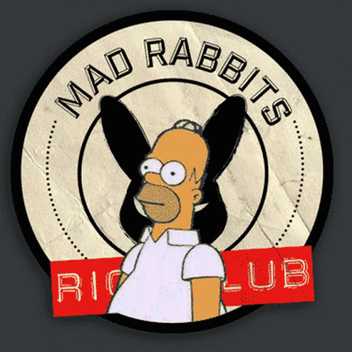 a cartoon character with the title mad rabbits rid - u - b