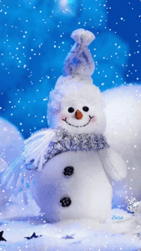 there is a snowman made with fake fur