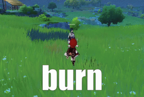 the poster for burn is featured on a stylized background