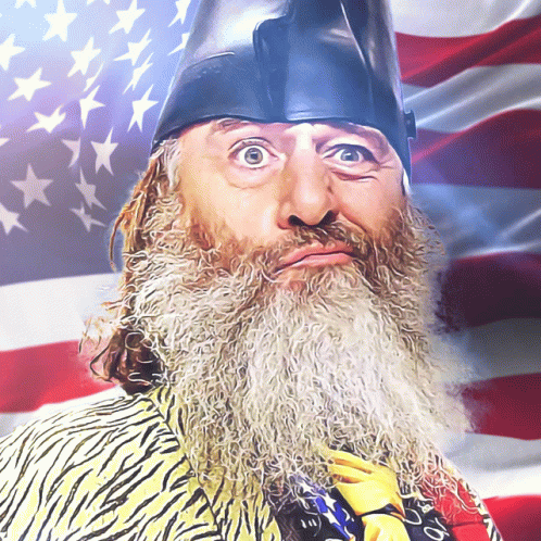 an image of a wizard next to the american flag