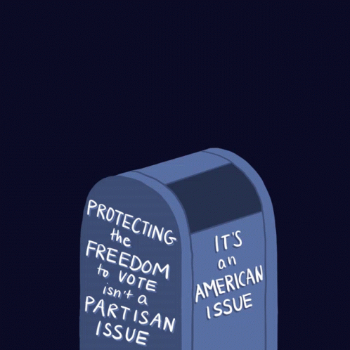 two mailboxes with words written on them and political issues