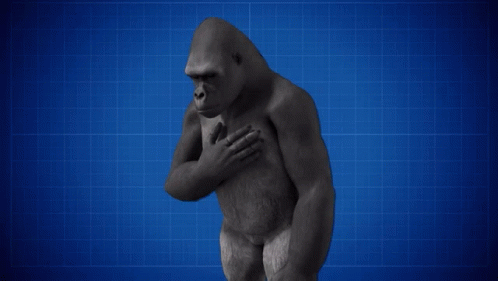a digital picture of a man dressed like an ape