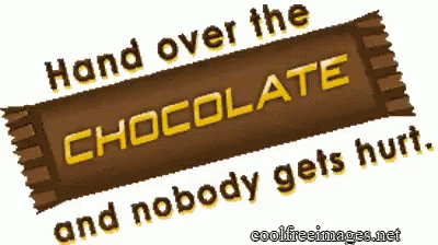 a hand over the chocolate and nobody gets hurt sticker on