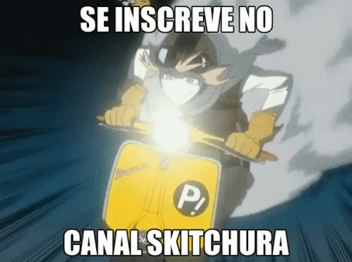 anime scene with man on motorcycle says see inserve no canali skitchra