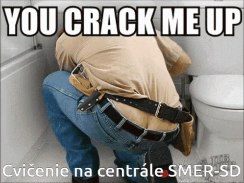someone is climbing into a toilet with a belt on his back