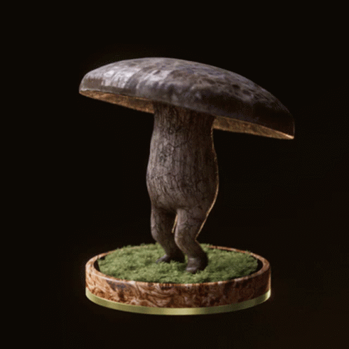 a sculpture of an animal holding an umbrella