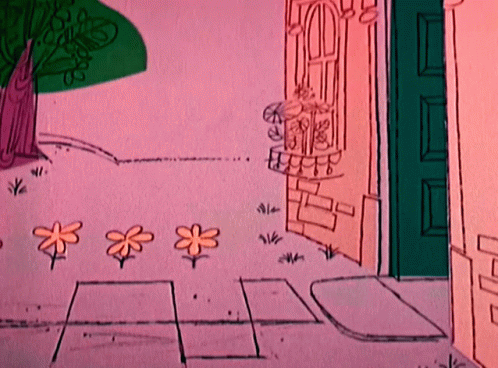 a cartoon image of the back patio door