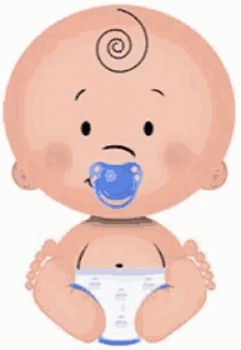 a blue baby doll holding on to a pacifier