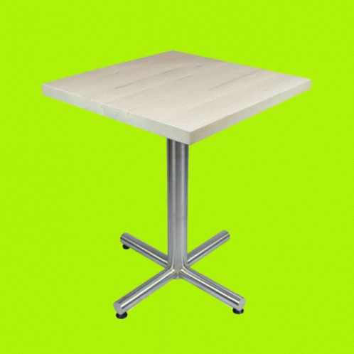 a table with four small wheels on top