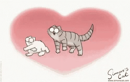 a cartoon drawing of a cat and a dog together