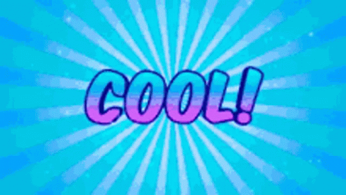 a picture of the word cool written in pink on an orange, yellow and yellow background