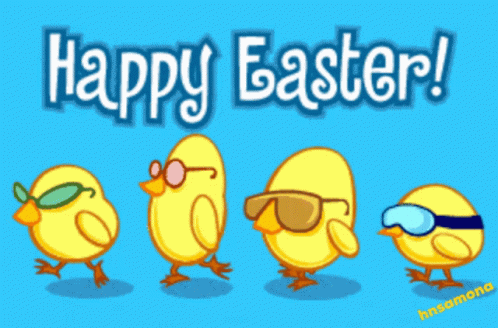 the image of an animated happy easter card