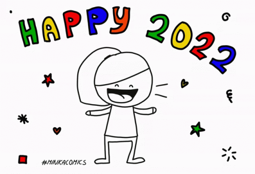 a person in a happy new year drawing
