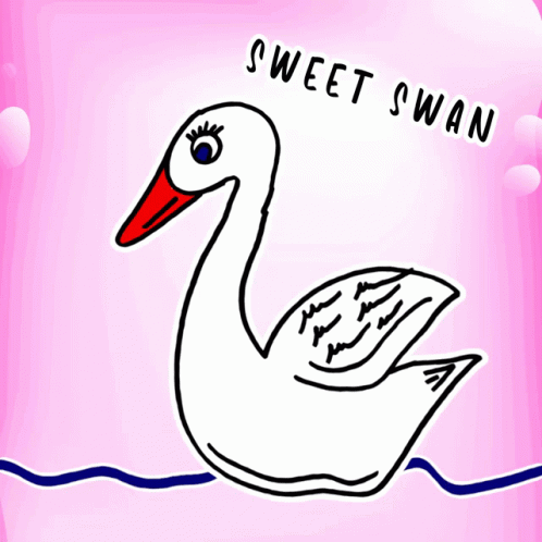 this is a graphic of a swan swimming in the water