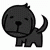 a cartoon character dog in a black and white po