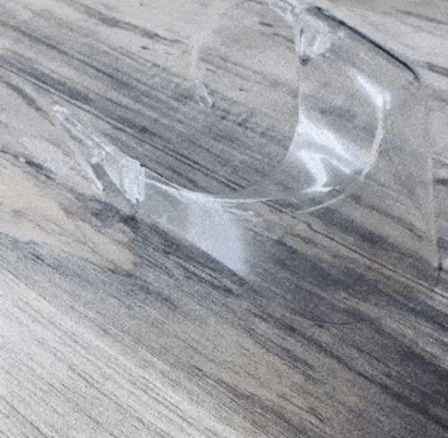 an up close view of an object in clear plastic