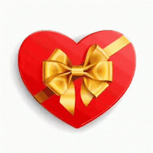a heart with a bow and ribbon on it