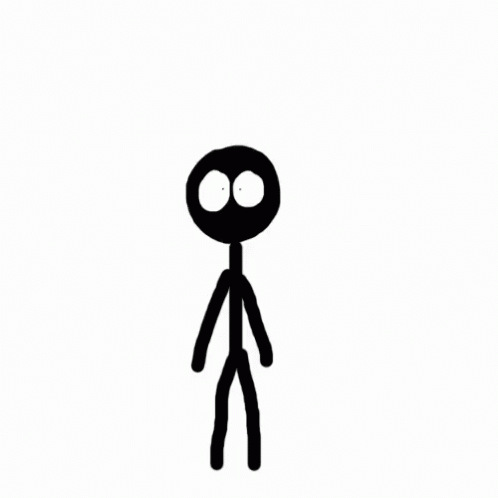 a black figure standing and staring with two eyes open