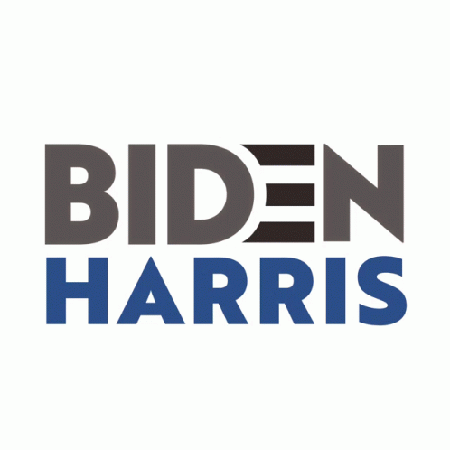 biden harris logo with dark orange and gray accents