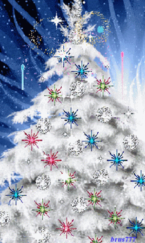 a large white christmas tree with some stars on it