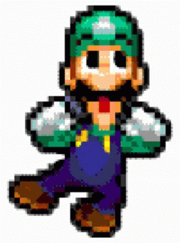 a character from mario bros is featured in this pixel art