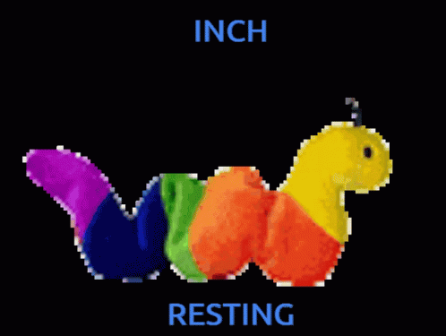 a pixel art of two colorful caterpillars next to each other