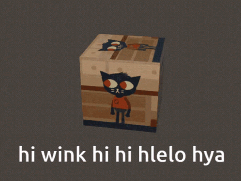 a cartoon style box that has the words hi wink hi hi hi hoo hi hoo